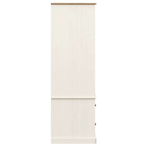 Weißer Kleiderschrank Kiefer Massivholz 90x170cm
