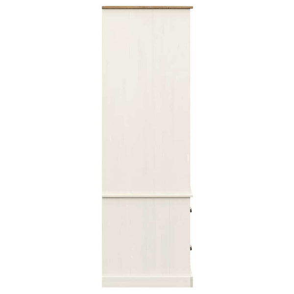 Weißer Kleiderschrank Kiefer Massivholz 90x170cm