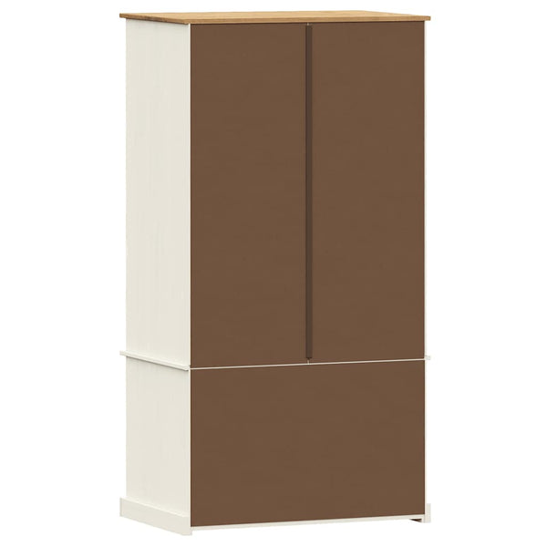 Weißer Kleiderschrank Kiefer Massivholz 90x170cm
