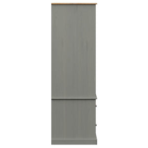 Grauer Kleiderschrank VIGO Kiefer Massivholz 90x170 cm