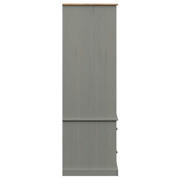 Grauer Kleiderschrank VIGO Kiefer Massivholz 90x170 cm