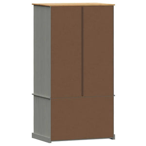 Grauer Kleiderschrank VIGO Kiefer Massivholz 90x170 cm
