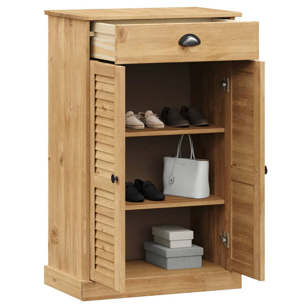 vidaXL Meuble à chaussures VIGO 60x35x96 cm bois de pin massif