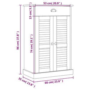 vidaXL Meuble à chaussures VIGO 60x35x96 cm bois de pin massif