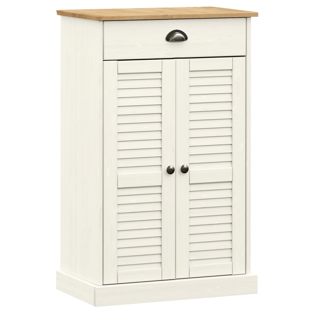 vidaXL Shoe Cabinet VIGO White 60x35x96 cm Solid Pine Wood