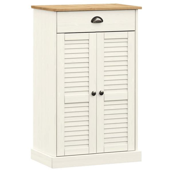 Weißer Schuhschrank Kiefer Massivholz 60 cm