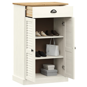 Weißer Schuhschrank Kiefer Massivholz 60 cm