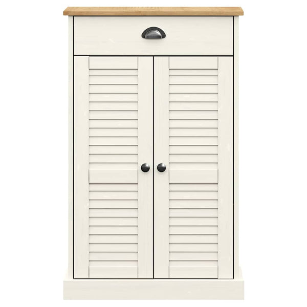 Weißer Schuhschrank Kiefer Massivholz 60 cm