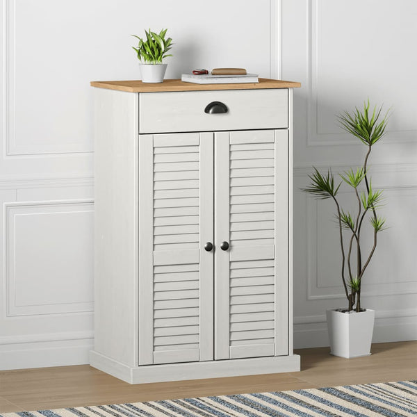 Weißer Schuhschrank Kiefer Massivholz 60 cm