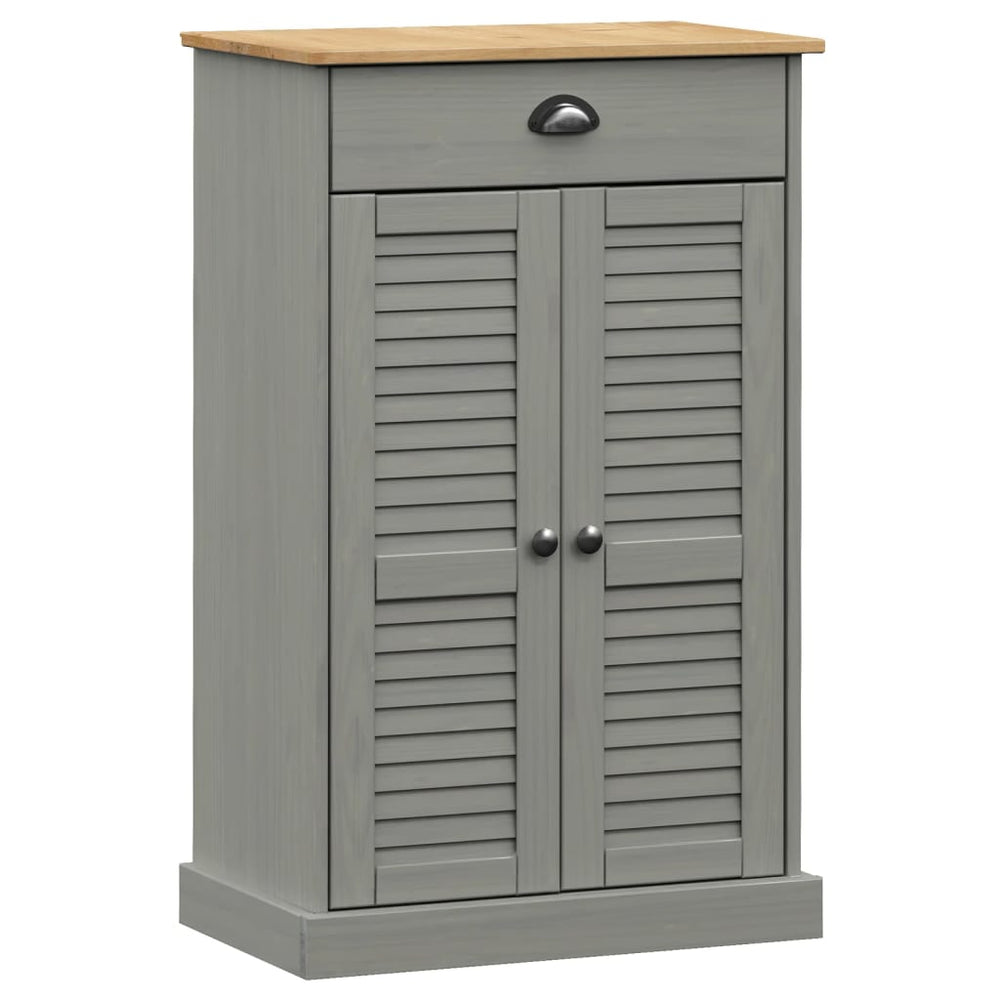 vidaXL Shoe Cabinet VIGO Grey 60x35x96 cm Solid Pine Wood