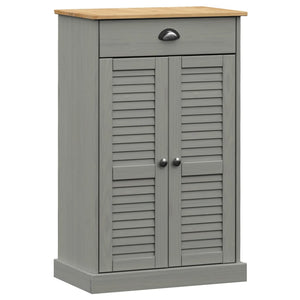 Schuhschrank Grau Kiefer Massivholz 60x96 cm