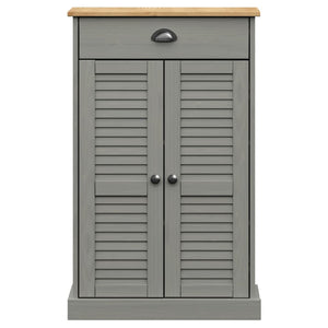 Schuhschrank Grau Kiefer Massivholz 60x96 cm