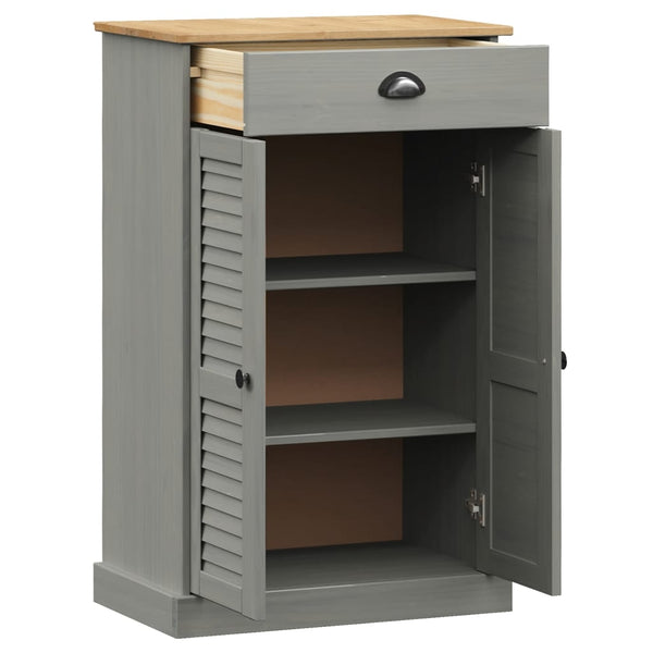 Schuhschrank Grau Kiefer Massivholz 60x96 cm