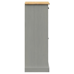 Schuhschrank Grau Kiefer Massivholz 60x96 cm