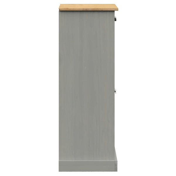 Schuhschrank Grau Kiefer Massivholz 60x96 cm