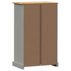 Schuhschrank Grau Kiefer Massivholz 60x96 cm