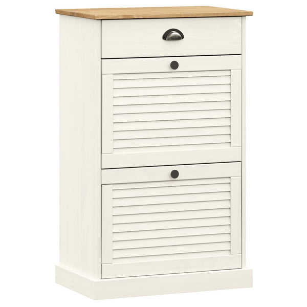 Weißer Schuhschrank Kiefer Massivholz 60 cm