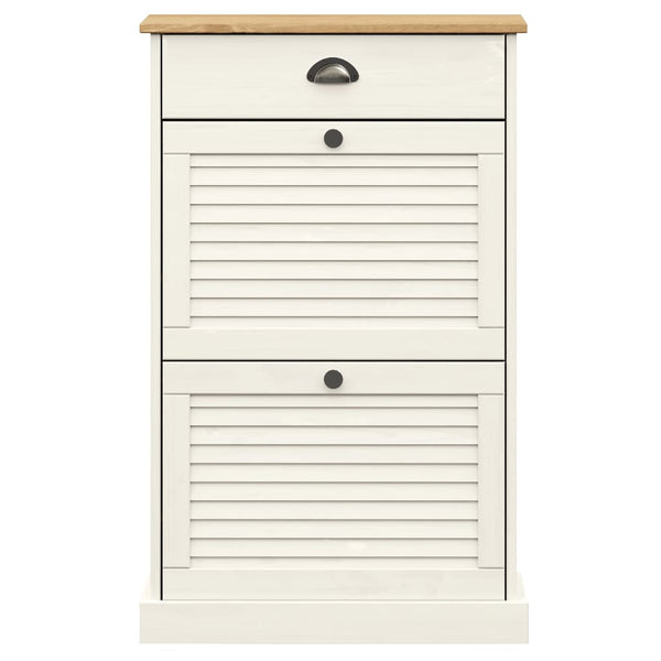 Weißer Schuhschrank Kiefer Massivholz 60 cm