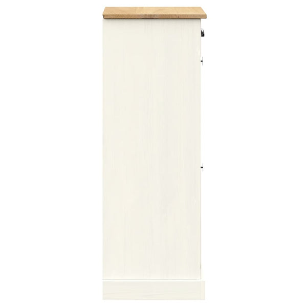 Weißer Schuhschrank Kiefer Massivholz 60 cm