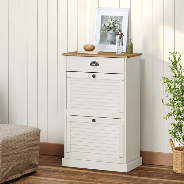 Weißer Schuhschrank Kiefer Massivholz 60 cm