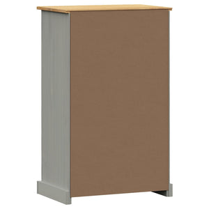 Grauer Schuhschrank Kiefer Massivholz 60 cm