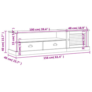 Massivholz TV-Schrank Kiefer 156 cm