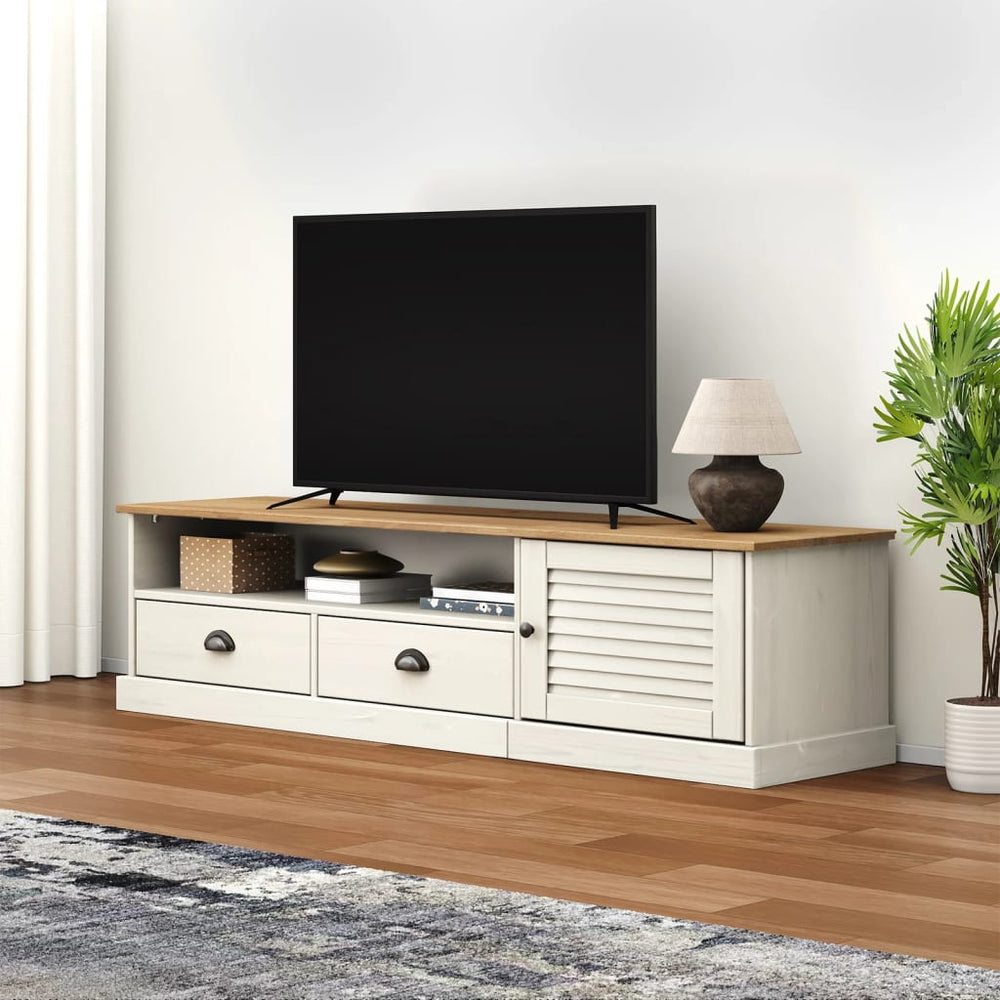 TV-Schrank VIGO Weiß Kiefer Massivholz 156 cm