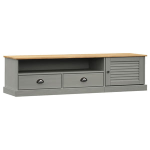 TV-Schrank Grau Kiefer Massivholz 156cm
