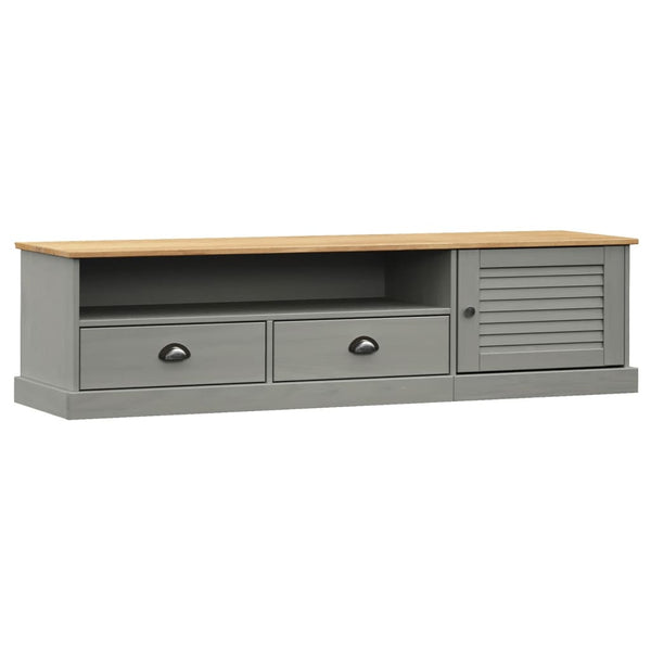 TV-Schrank Grau Kiefer Massivholz 156cm