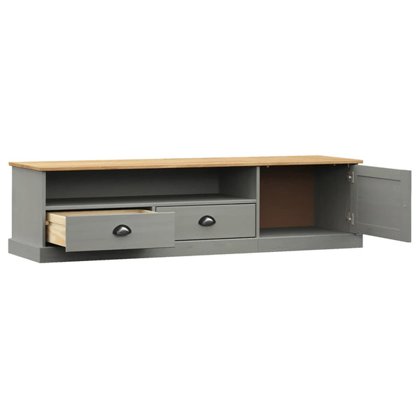 TV-Schrank Grau Kiefer Massivholz 156cm