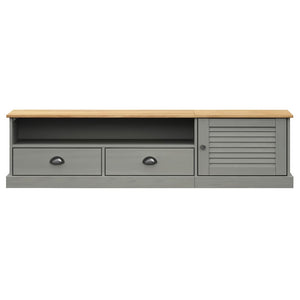 TV-Schrank Grau Kiefer Massivholz 156cm