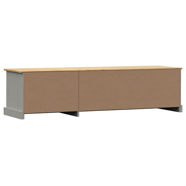TV-Schrank Grau Kiefer Massivholz 156cm