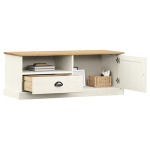 TV-Schrank Weiß Kiefer Massivholz 106 cm