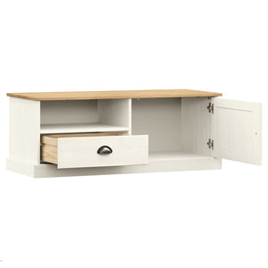 TV-Schrank Weiß Kiefer Massivholz 106 cm