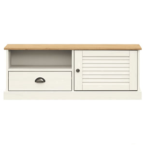 TV-Schrank Weiß Kiefer Massivholz 106 cm