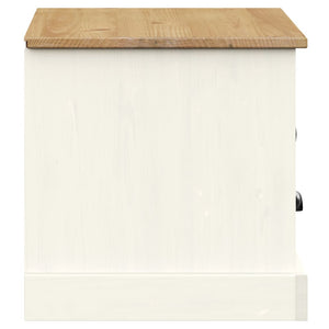 TV-Schrank Weiß Kiefer Massivholz 106 cm