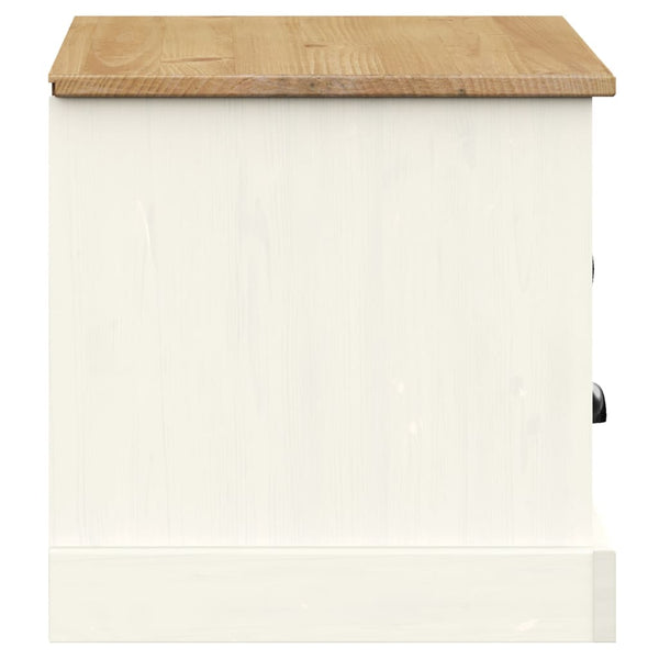 TV-Schrank Weiß Kiefer Massivholz 106 cm