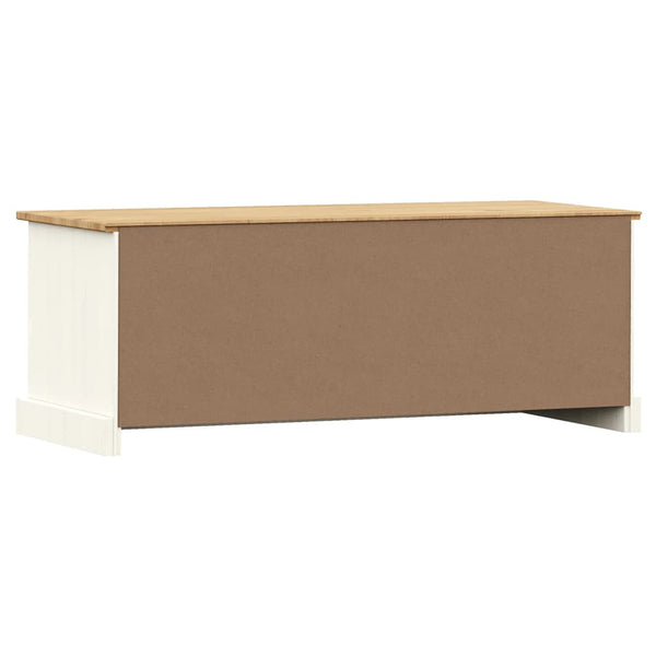 TV-Schrank Weiß Kiefer Massivholz 106 cm
