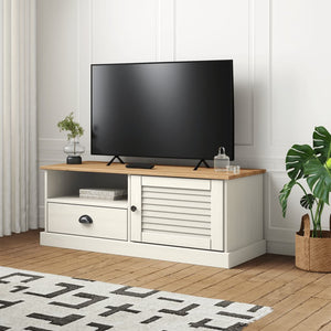 TV-Schrank Weiß Kiefer Massivholz 106 cm