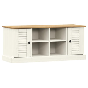 Weiße Schuhbank Kiefer Massivholz 106 cm