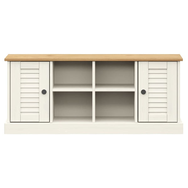 Weiße Schuhbank Kiefer Massivholz 106 cm