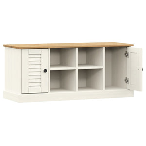 Weiße Schuhbank Kiefer Massivholz 106 cm