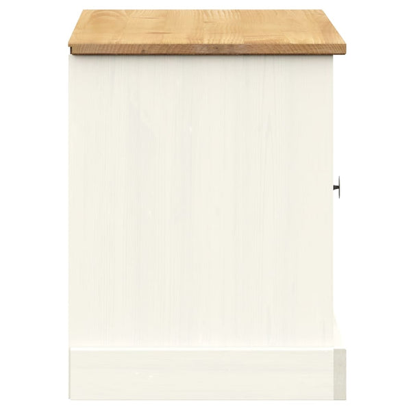 Weiße Schuhbank Kiefer Massivholz 106 cm