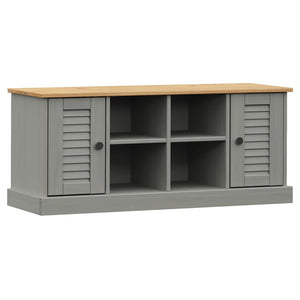 Schuhbank VIGO Grau Kiefer Massivholz 106cm