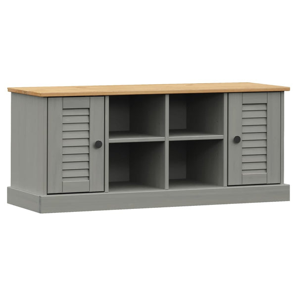 Schuhbank VIGO Grau Kiefer Massivholz 106cm