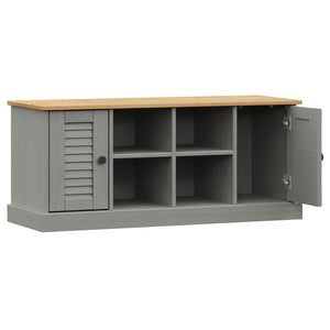 Schuhbank VIGO Grau Kiefer Massivholz 106cm