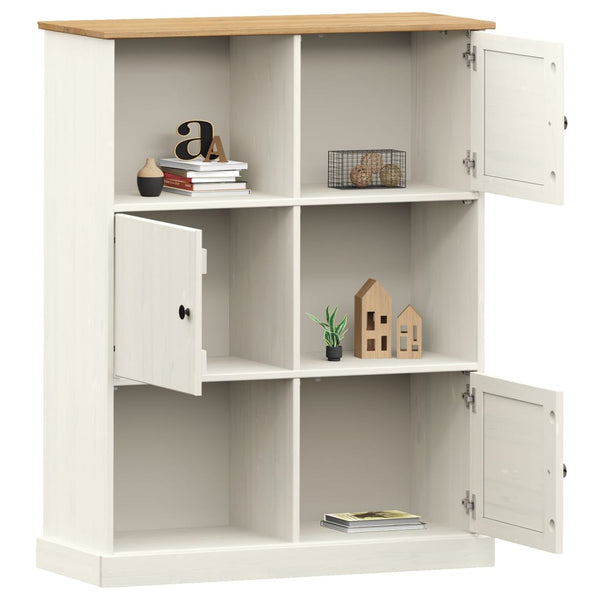 Bücherregal Weiß Kiefer Massivholz 90cm