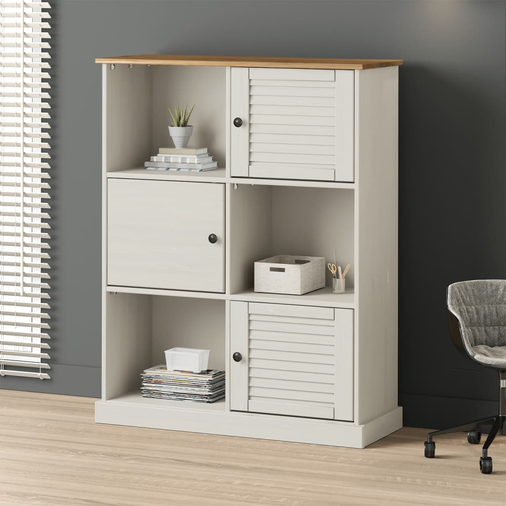 Bücherregal Weiß Kiefer Massivholz 90cm
