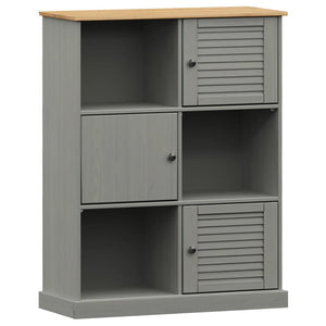 vidaXL Bibliothèque VIGO Gris 90x35x114,5 cm Bois de pin massif