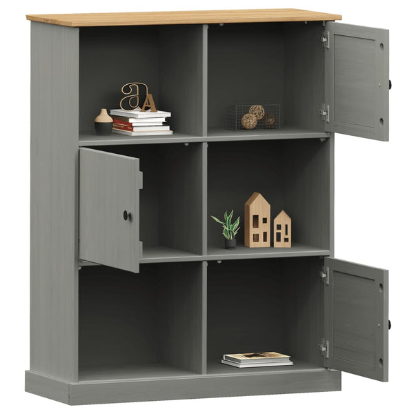 vidaXL Bibliothèque VIGO Gris 90x35x114,5 cm Bois de pin massif
